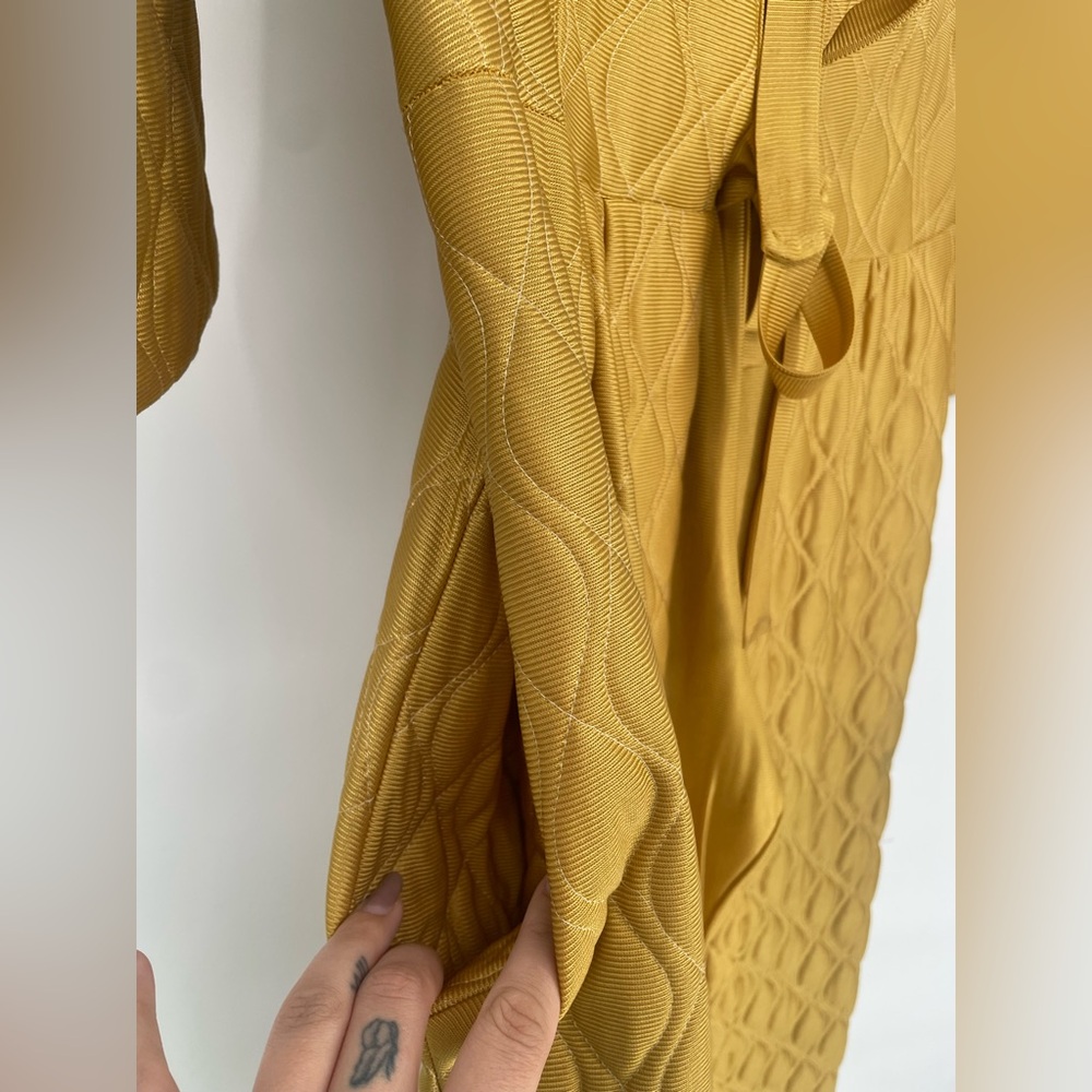 Vintage Gold Quilted Lounge Set Maxi Bed Jacket & Slinky Pants - Picture 7 of 17